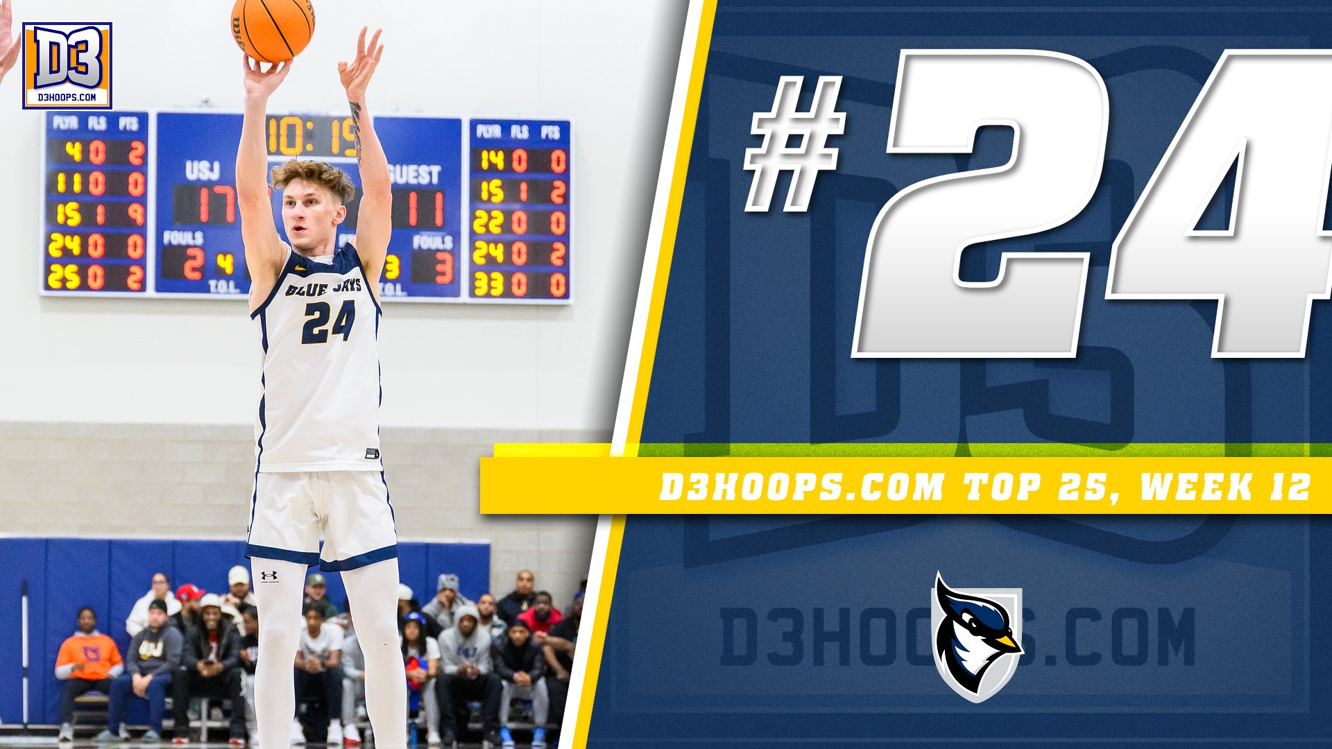 Men's Hoops Returns to National Rankings, Slotted No. 24 Ahead of NCAA Tournament