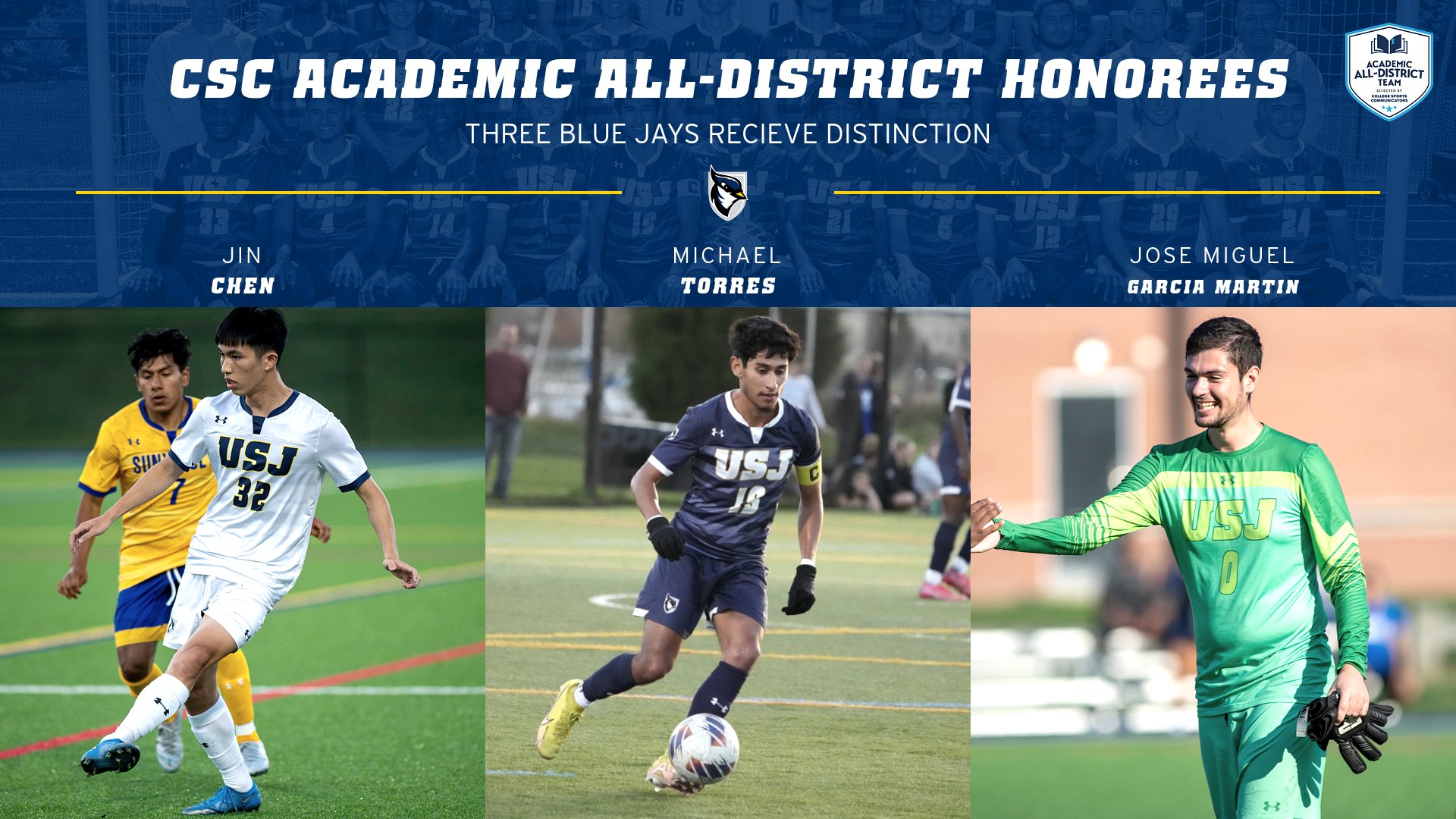 Men's Soccer Lands Three on CSC Academic All-District Team