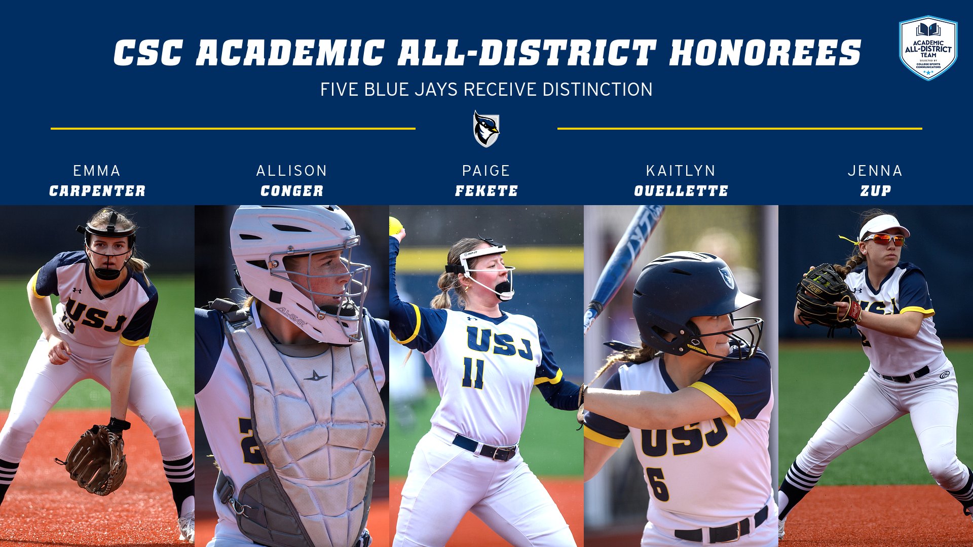 Softball Lands Five on CSC Academic All-District Team