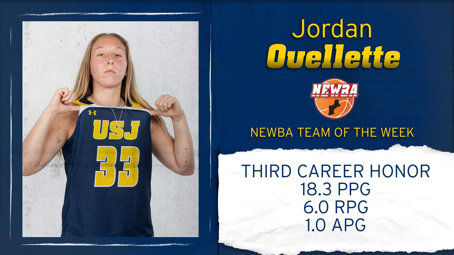 Ouellette Named to NEWBA Team of the Week