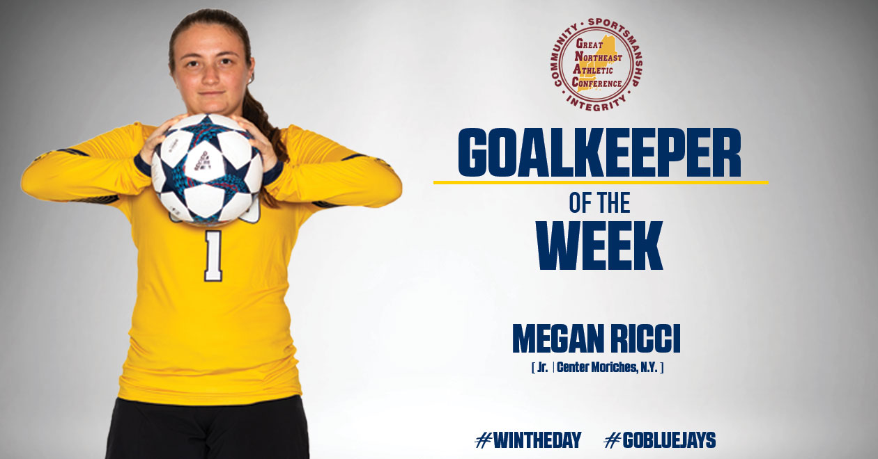 Ricci Named GNAC Goalkeeper of the Week