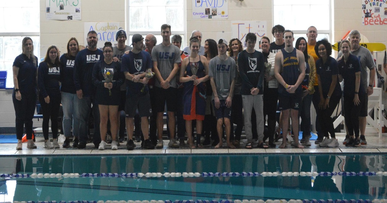 Men's Swimming & Diving Defeats Colby-Sawyer During Senior Day