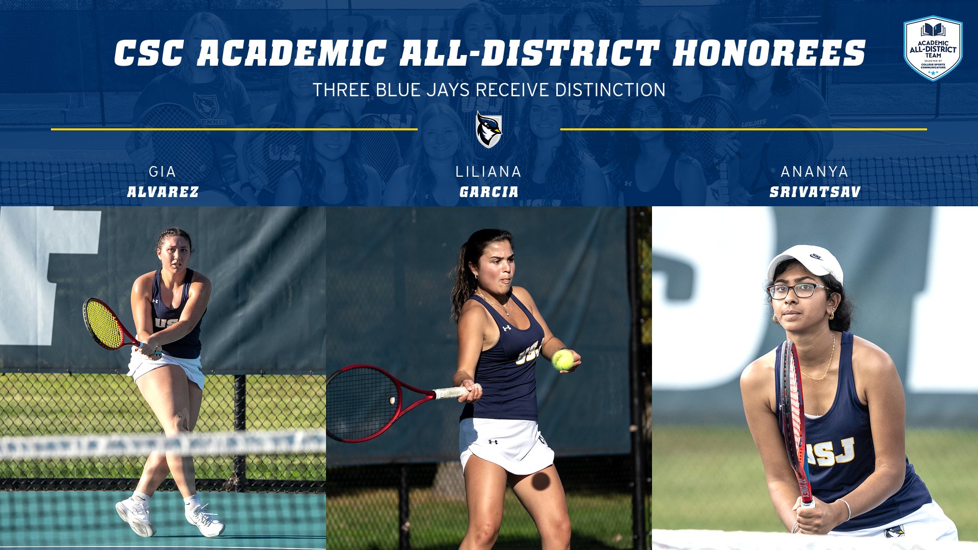 Women's Tennis Lands Three on CSC Academic All-District Team